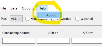 Help About Menu Option